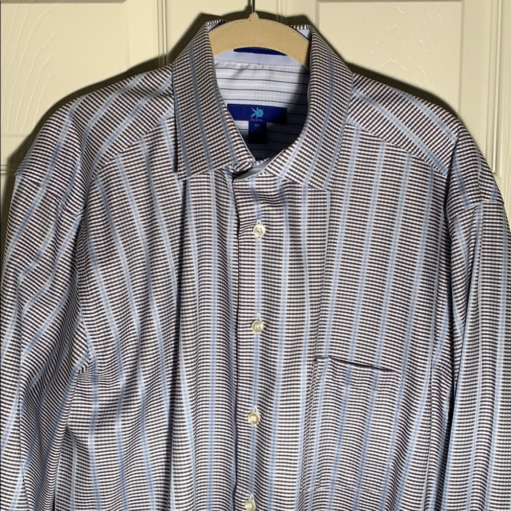 Egara XL Light Blue Striped Dress Shirt